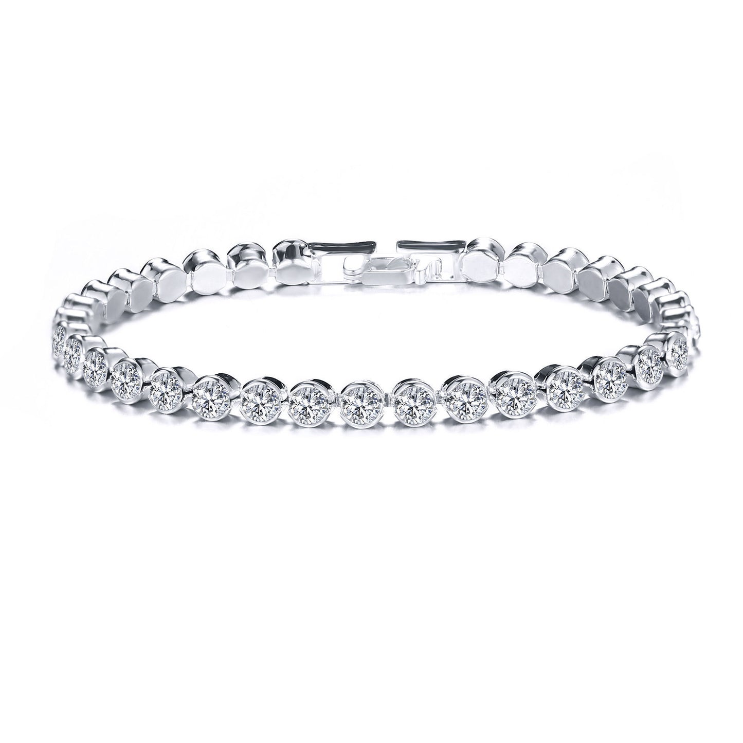 Women's Crystal Silver Plated Bracelet