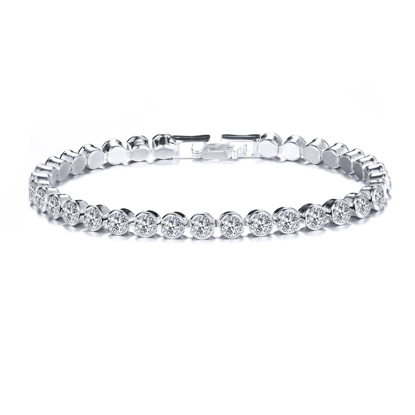 Women's Crystal Silver Plated Bracelet