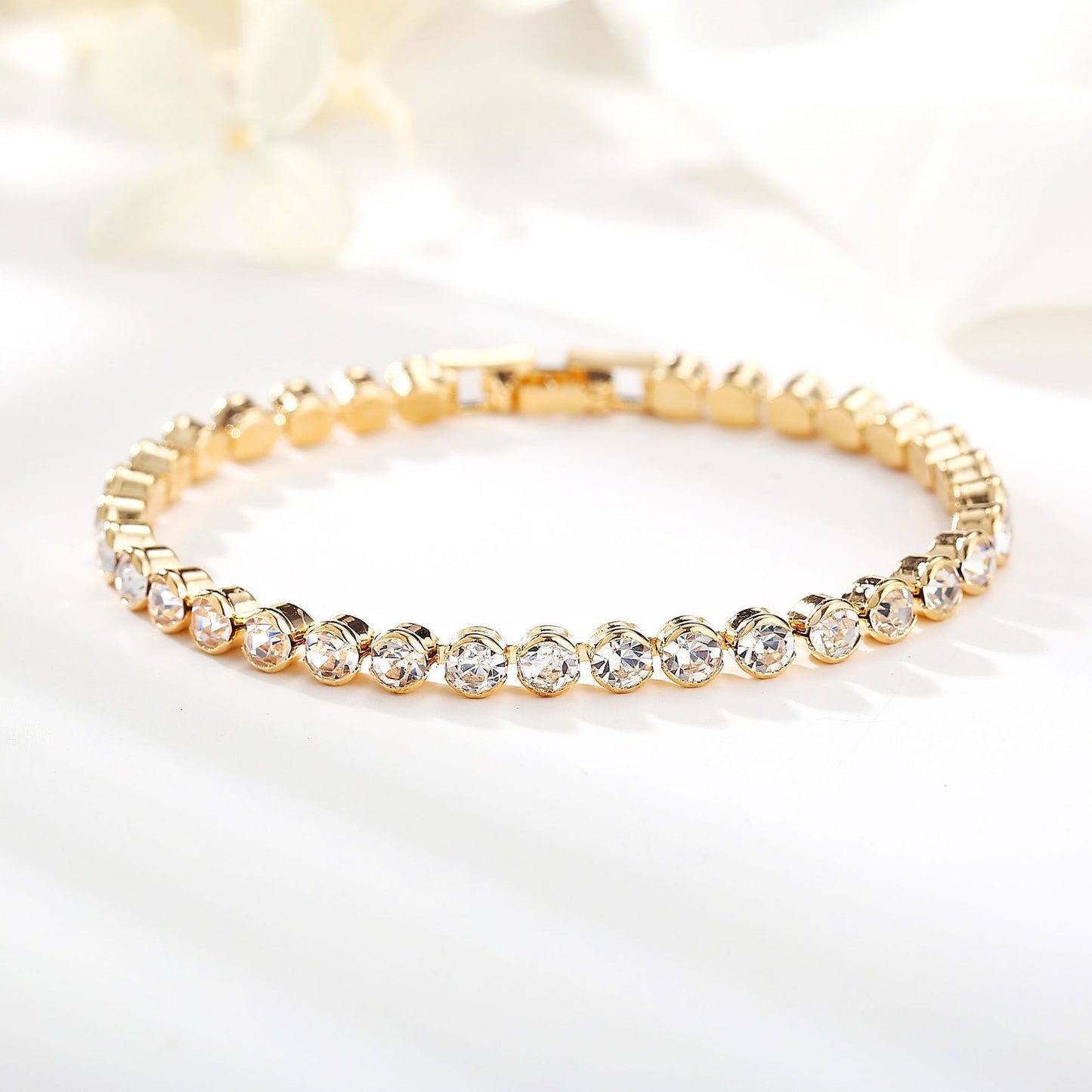 Women's Crystal Silver Plated Bracelet