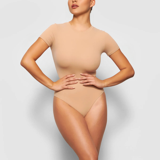 Shaping T-Shirt Bodysuit - Clay