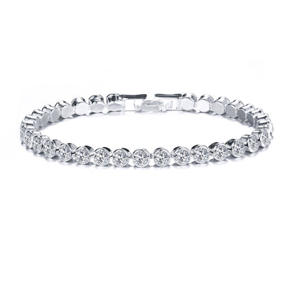 Women's Crystal Silver Plated Bracelet