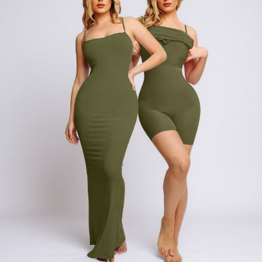 2-in-1 Shapewear Dress - Green