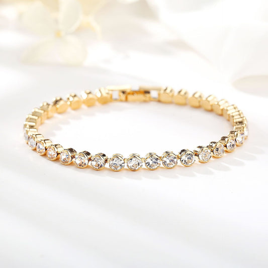 Women's Crystal Silver Plated Bracelet