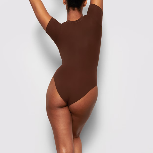 Shaping T-Shirt Bodysuit - Brown